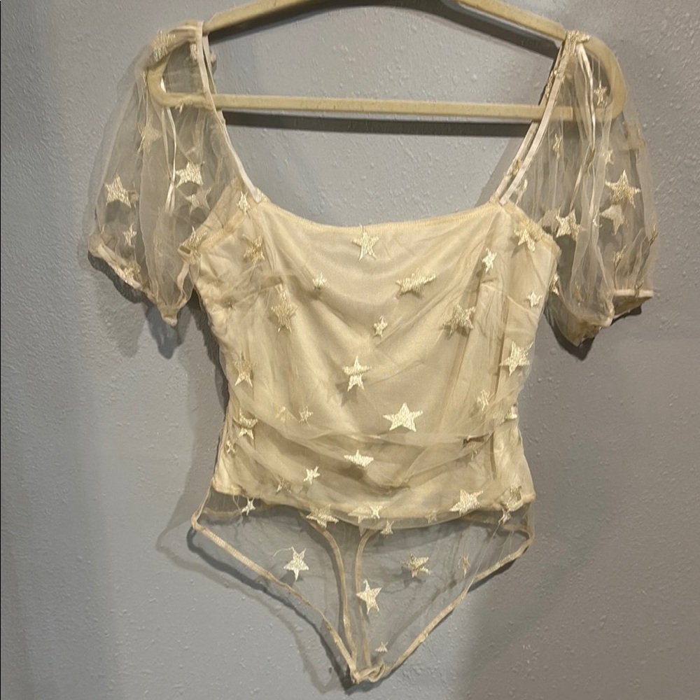 Le Lis Cream Star Bodysuit